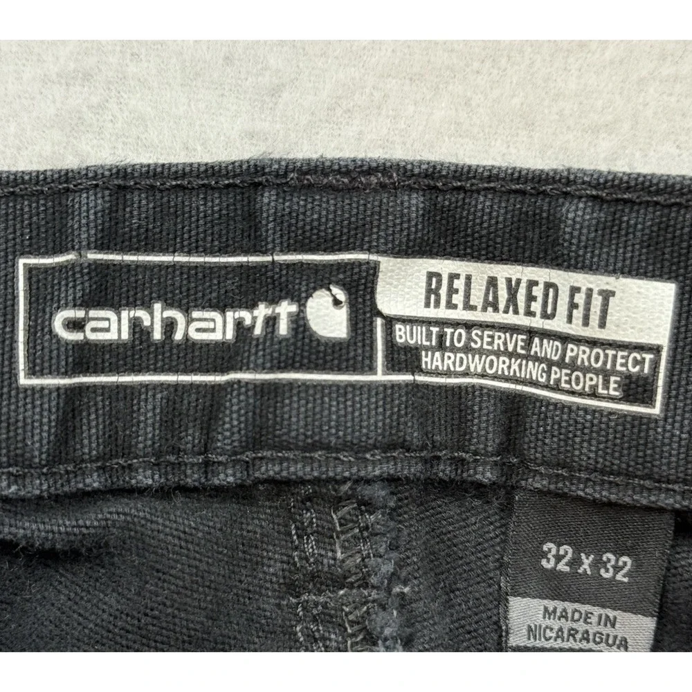 Carhartt Carpenter Rugged Flex Work Pants Black Destroyed Size 32x32 BN2281-M